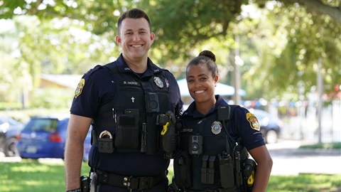 two officers standing together