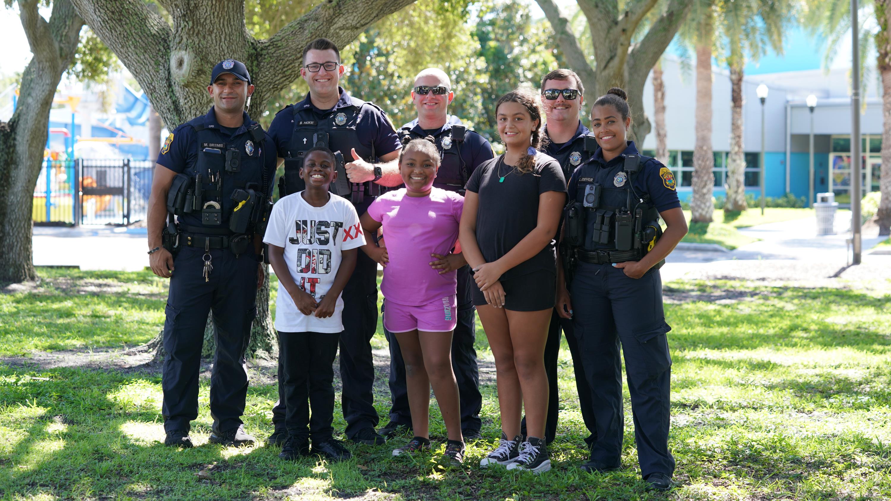 community engagement officers with kids